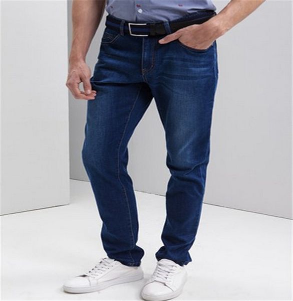 

fall 2019 men's loose straight urban fashion regular jeans, Blue