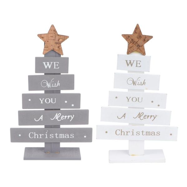 

2pcs christmas tree party gift deskadornment wooden xmas tree for mall party l home