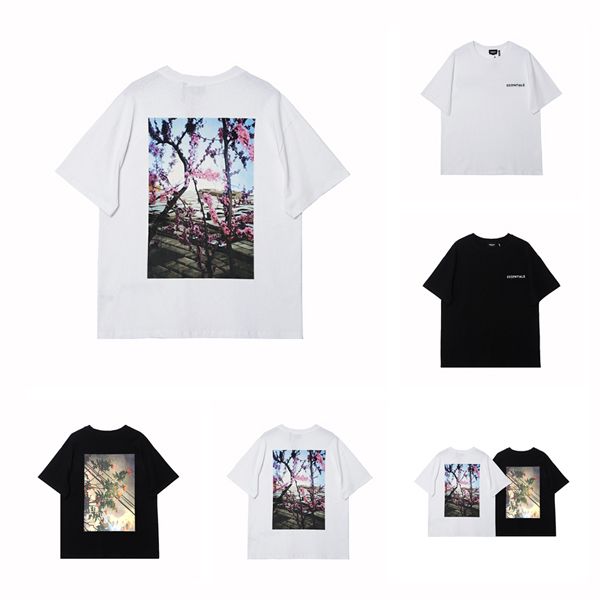 

22ss summer mens womens designer t shirts floral direct injection print tees fashion brands man's casual shirt clothing street shorts, White;black