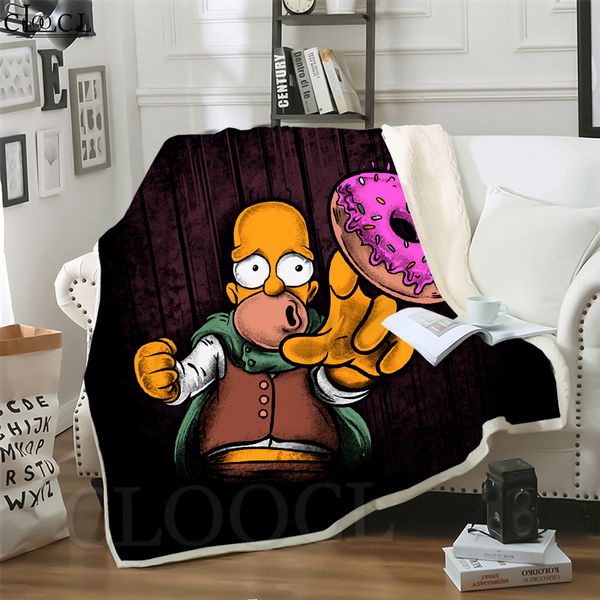 

cloocl new the simpsons 3d print harajuku air conditioning blanket sofa teens bedding throw blankets plush quilt