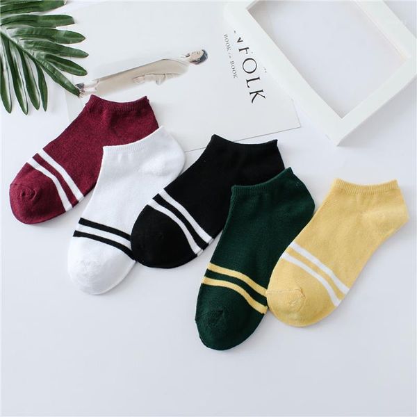 

1pairs stripe comfortable cotton sock slippers short ankle socks women invisible sock si skarpetki damskie #t1p1, Black;white
