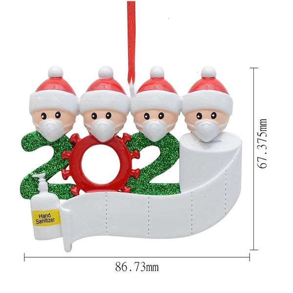 

festive quarantine christmas trees pendant decoration gift product personalized hanging ornament, pandemic -social party supplies diy pvc