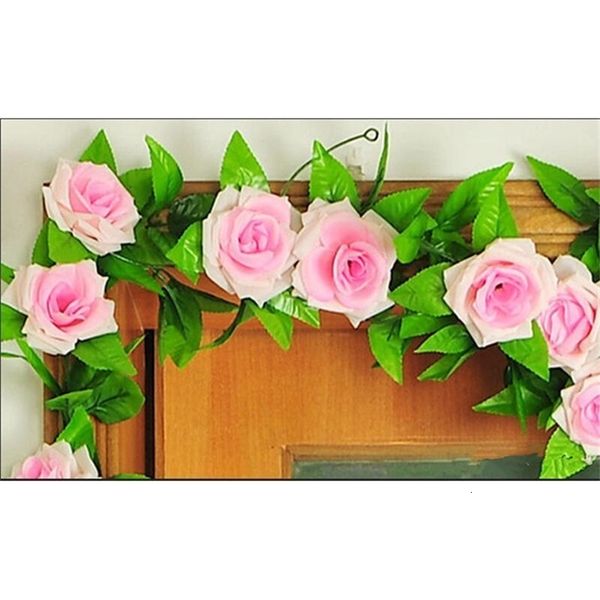 

ivy 240cm vine fake silk artificial roses flowers with green leaves for home wedding decoration hanging garland decor 5 n6a85