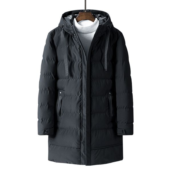 

2021 new parkas long cotton winter coat for men brand warm jacket thick parka homme -20 degree yok7, Black