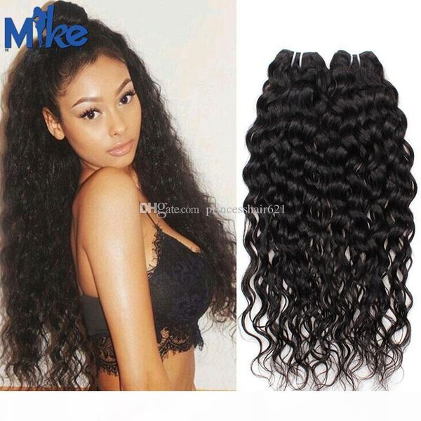 

mikehair бразильский remy человеческих волосы ткут 2 связку deep body волна волнистых человеческих волос связка 100га шт перуанского малазий, Black