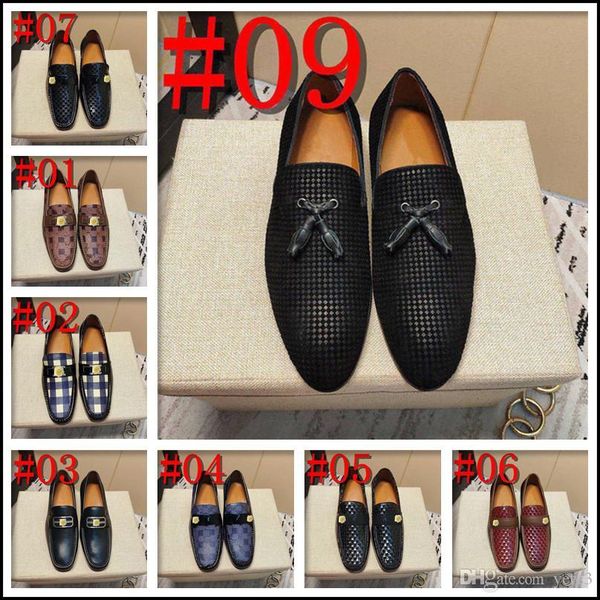 

l1 19ss men leather shoes men dress shoe formal wedding party shoes for luxury men retro brogue shoes luxury brands men's oxfords 22, Black