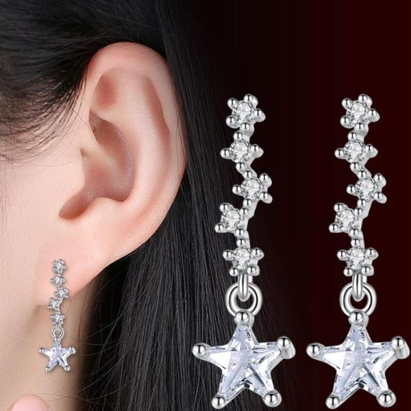 

fashion zircon star earrings ladies, Golden;silver