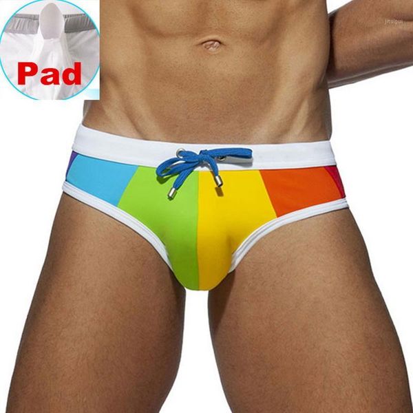 

jodimitty men swim briefs trunks push up swimwear 2020 men underwear swimsuit swimming trunks suring bikini beach1, White;black