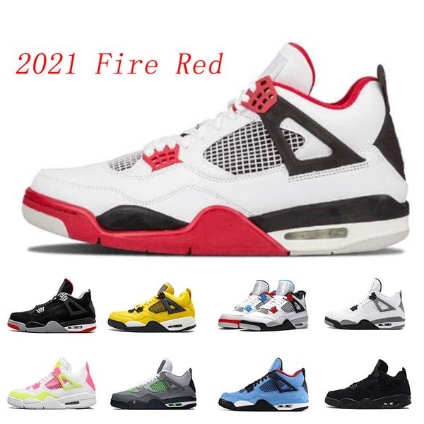 

2021 fire red lemon venom 4 4s men women basketball shoes royalty cavs whte the rasta thunder neon motosports blue sports sneakers