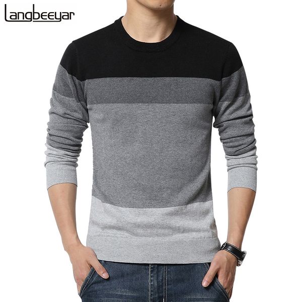 

2020 new autumn fashion brand casual sweater o-neck striped slim fit knitting mens sweaters and pullovers men pullover men -5xl, White;black