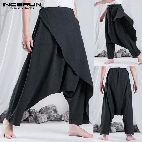 

men's pants incerun fashion men harem hiphop dance trousers women casual hombre pantalon drop cross-pant 5xl sweatpants joggers1, Black
