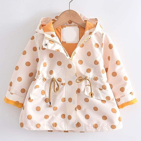 

keelorn 3-8 years children girls autumn long sleeve outerwear kids coats kids polka dot print casual coats hoodies jackets1, Blue;gray