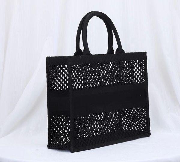 

new fashion black mesh embroidery tote bags handbags duplex printing different style shopping tote lady original shoulder bags