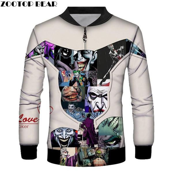 

clown anime jacket cosplay mens coat men long sleeve christmas fashion zipper streetwear, Black;brown