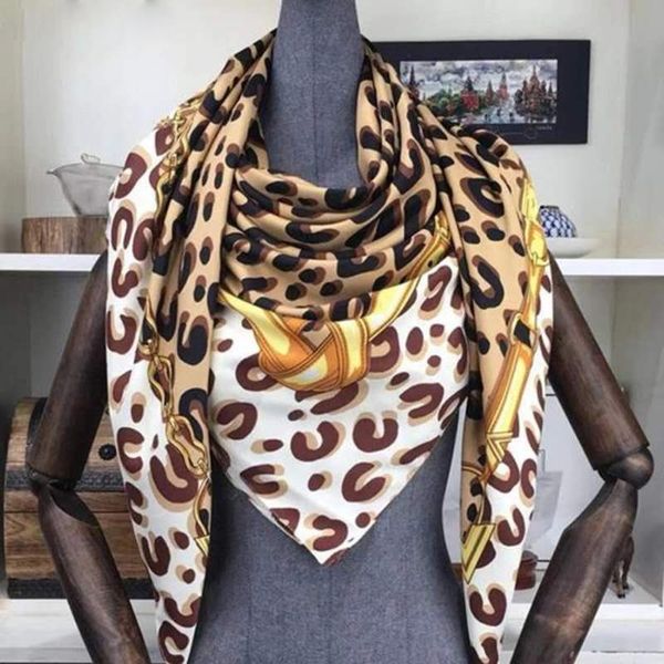

twill silk scarf women lattice print shawl echarpe fourlard femme square scarves for women hijab bandanas bufandas mujer 130*130 y201007, Blue;gray