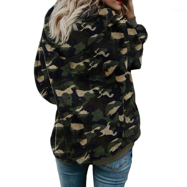

fashion new arrival plush sweatshirt women fall/winter camouflage pattern lanyard hoodies hooded ladies pullovers clothing1, Black