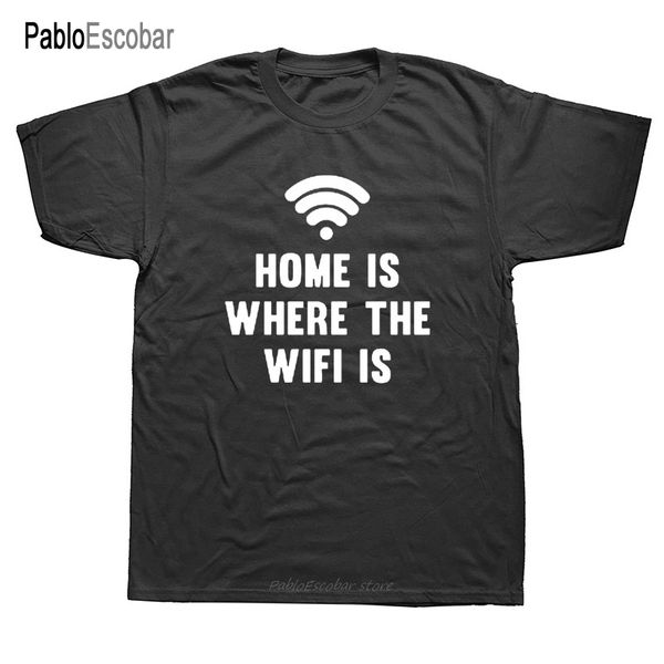 

summer men funny home is where the wifi is short sleeve wifi food my bed camiseta brand clothing hoodie designers t shirts sweatshirt