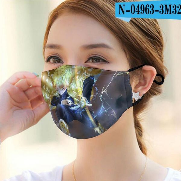 

adjustable anime printed face for men woman fancy party colorful printing designs pm2.5 reusable masks dustproof cartoon mouth mask 5 n6j61