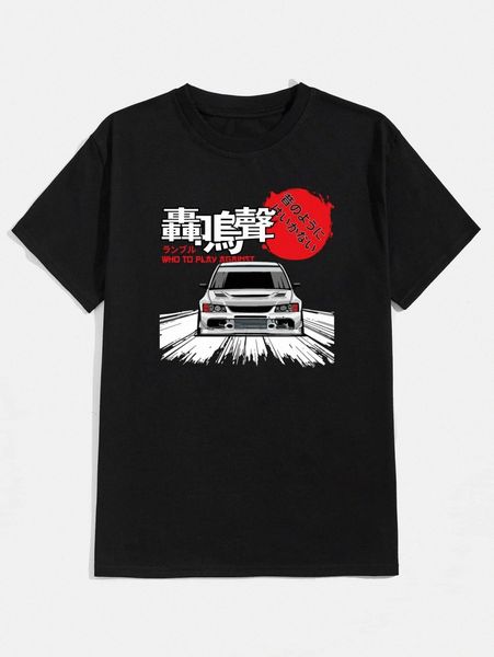 

romwe guys car graphic tee q2w5#, White;black
