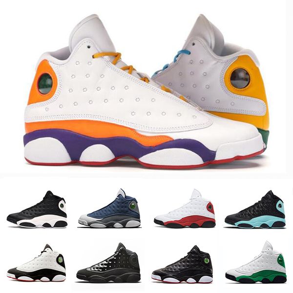 

13 13s jumpman basketball shoes playground chinese new year white soar green reverse he got game mens trainers sports sneakers, Black