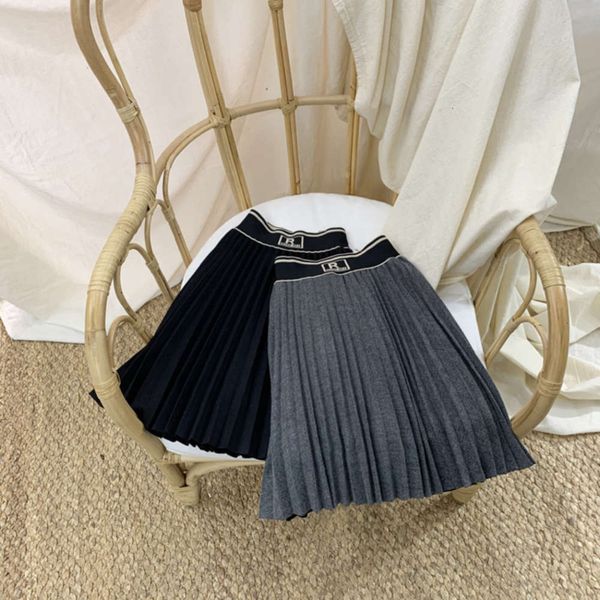 

girls' korean clothing autumn and winter tweed pleated half length plush children's princs skirt baby drs, Blue