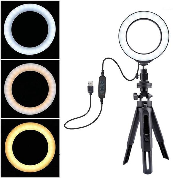 

6 inch ring light with adjustable stand led with dimmable 3 light mode for youtube live stream makeup pgraphy1