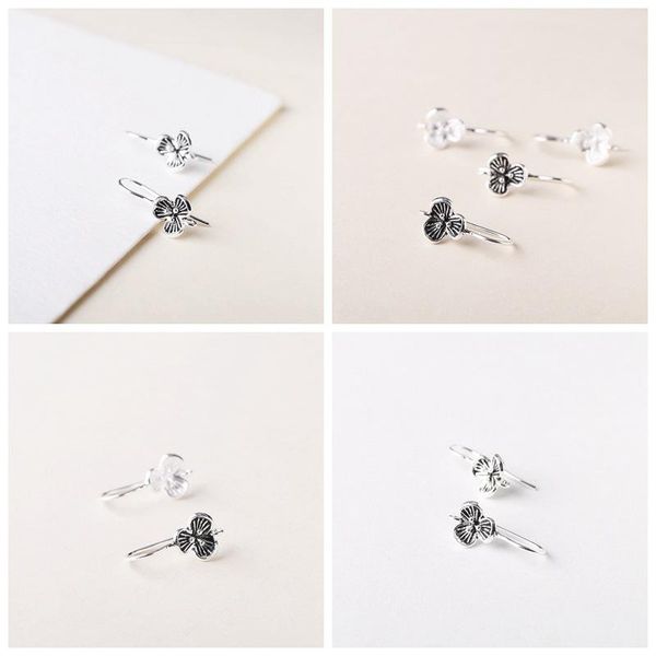 

925 sterling silver flower ear wire french hook earring findings diy jewelry a1664