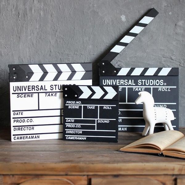 1 Stück Videoszene Clapperboard Clapper Board Dry Erase Director TV Movie Clip Film Action Schiefer Clap Handmade Cut Prop 201125