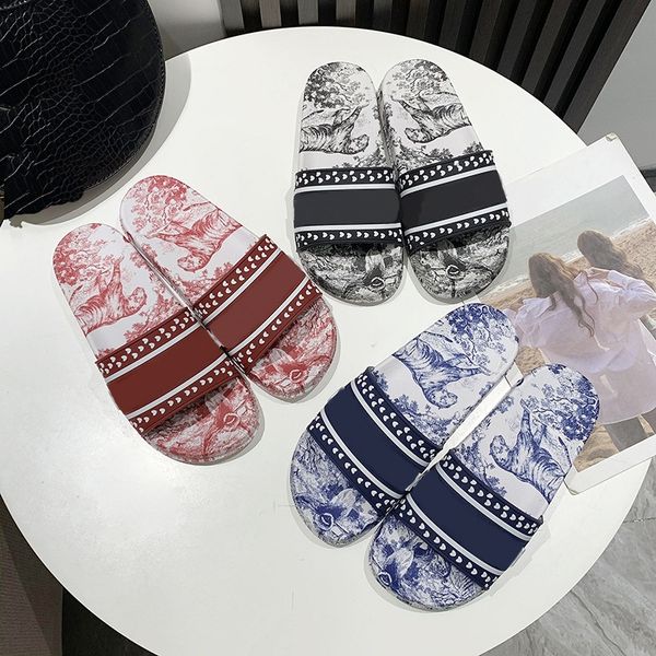 

luxury designer leather ladies sandals summer flat slipper fashion beach woman big head slipper rainbow letters slippers high quality, Black