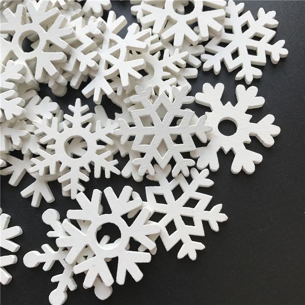 

diy wooden white snowflakes 50pcs pendants ornaments xmas wood crafts new year christmas decoration for home kids gift