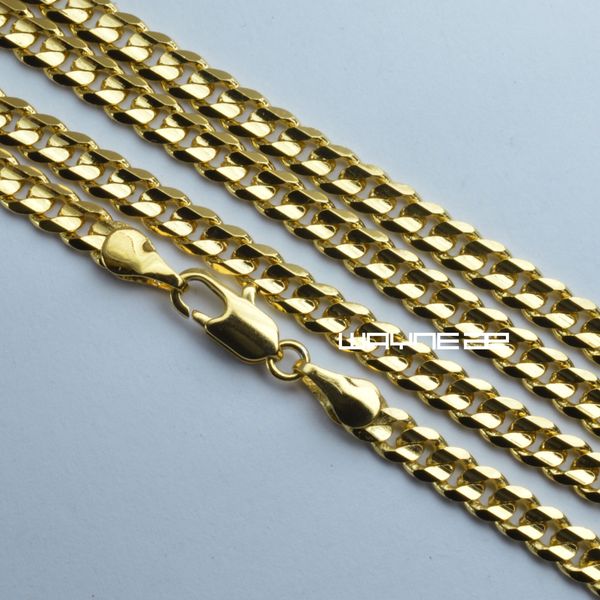 

n314-18k gold gf solid chain 19.68 inch(50cm) necklace curb link jewellery 4.5, Silver