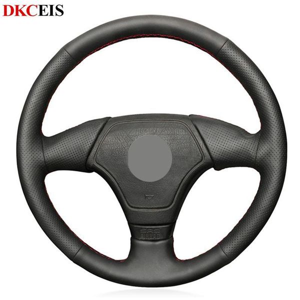 

hand-stitched black soft artificial leather car steering wheel cover for e36 e39 e46