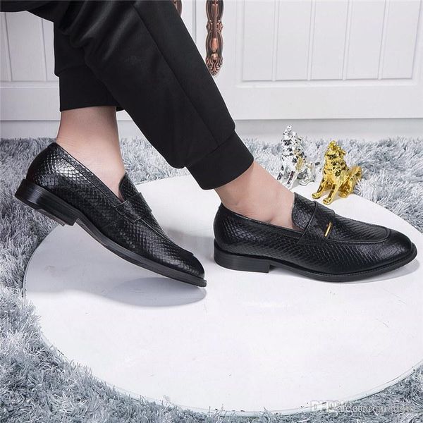 

business luxury oxfords shoe luxury men dress breathable leather shoes rubber formal designer dress shoes office party wedding shoes men, Black