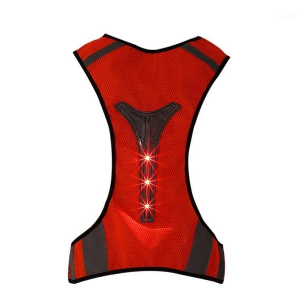 

summer new night running outdoor led reflective safety vest jacket for cycling high visibility 2 colors1, Black;blue