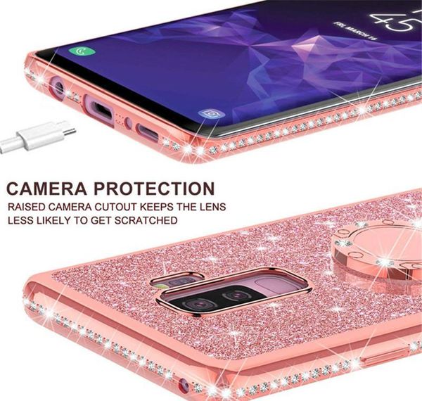 

shining glitter magnetic finger case for samsung galaxy s10 s10e s8 s9 plus a5 a7 2018 a6 a8 note 8 9 10 bling 360 jllrsq allguy