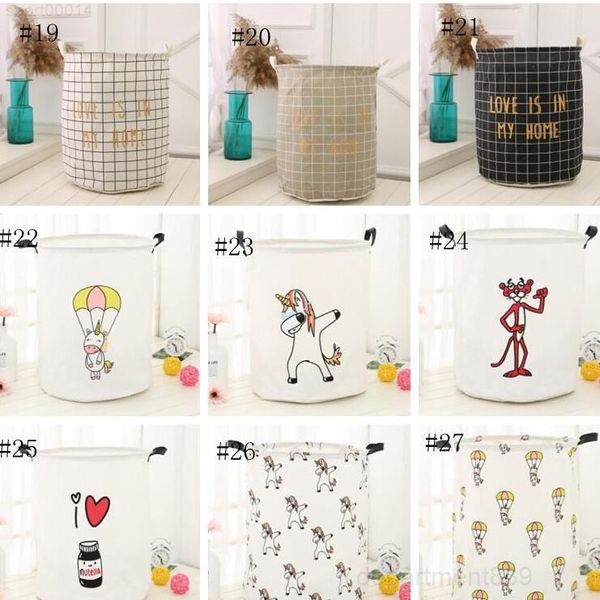 

a-kids toys storage basket baskets foldable dirty clothing bucket waterproof laundry bag polka dot cactus owb2163