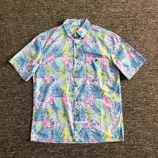 

men shirt 100% cotton beach hawaii floral print short sleeve big size1, White;black