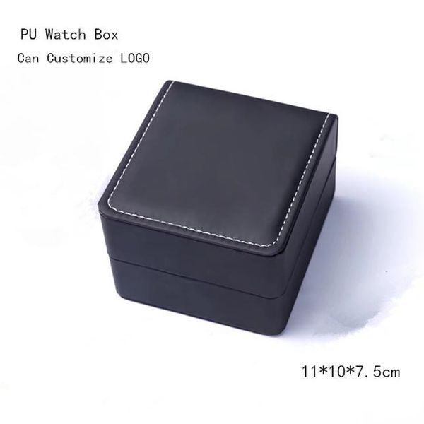 

wholesale leather watch box black square round corner watch storage box fashion mens watch display case can customize logo b065 q wmtxvn, Black;blue