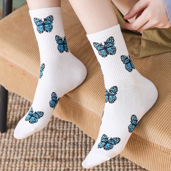 

streetwear women new crew socks butterfly wool harajuku korean kawaii street wear christmas gifts purple cute