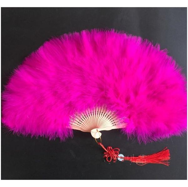 

party decoration color thicken fluffy folding marabou feather hand fan women girls dance performance f jllzxa bdebag