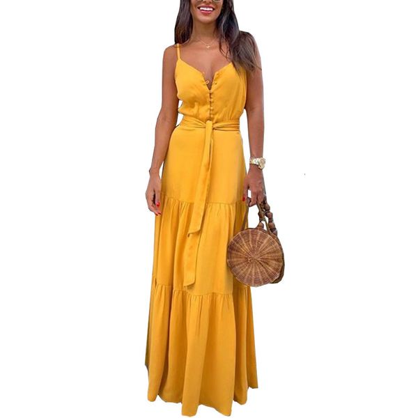 

new suspension dress party walk summer european and american female solid color custom button v-neck panel djip, Black;gray