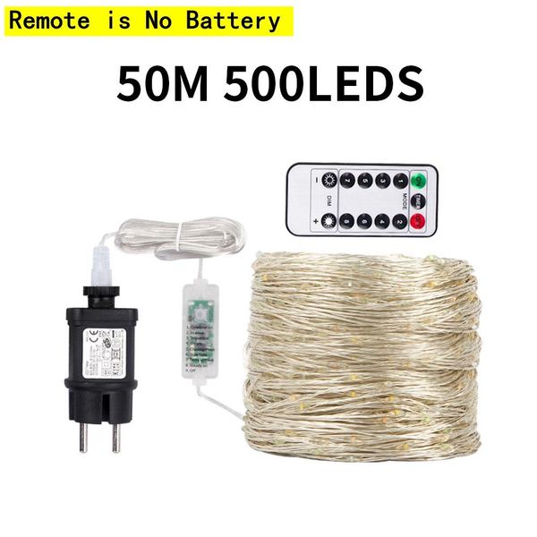 

100м led copper wire гирлянд рождественской елки fairy огни открытый пульт дистанционного управления для патио главная улица свадьба garland