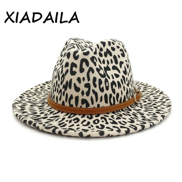 

wide brim hats simple flat wool felt jazz fedora men women leopard grain leather band decor trilby panama formal, Blue;gray