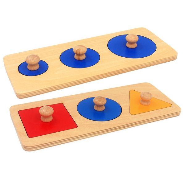 

baby montessori sensory toys wood multiple shapes multiple circle square triangle learning educational toy for toddlers 2-4 year y200428