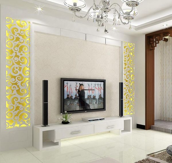 

3d clouds pattern acrylic mirror wall stickers living room bedroom entrance tv background decorative wall s jlljpl dh_garden