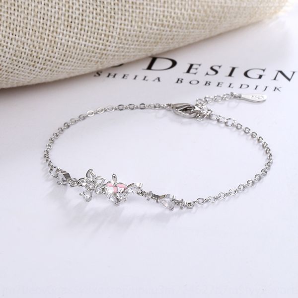 

gu maoning design girl braceletdiamond braceletsimple sweet fresh student girl bracelet flash diamond flower bracelet 2r9g2, Golden;silver