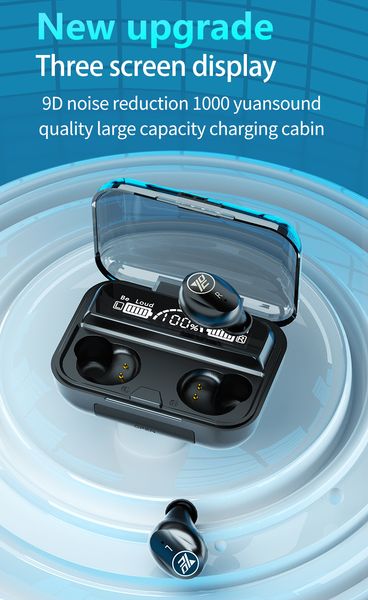 

tws bluetooth 5.1 wireless headphones sports waterproof bluetooth headset touch earphones wireless 9d noise cancelling earbuds