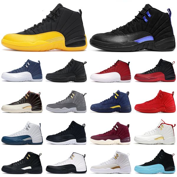 

new basketball shoes 12s jumpman 12 reverse flu game indigo dark concord university gold gym red the master mens trainers sneakers