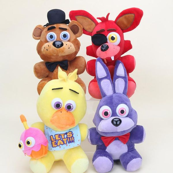 

25cm five nights at freddy's fnaf plush doll freddy bear foxy chica bonnie stuffed plush toys kid children dolls wmtjfd
