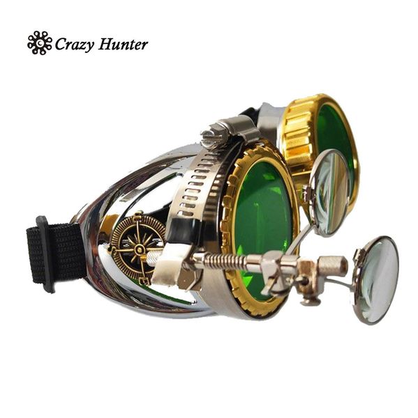

steampunk goggles retro steam punk glasses cosplay festival pop accessories, White;black